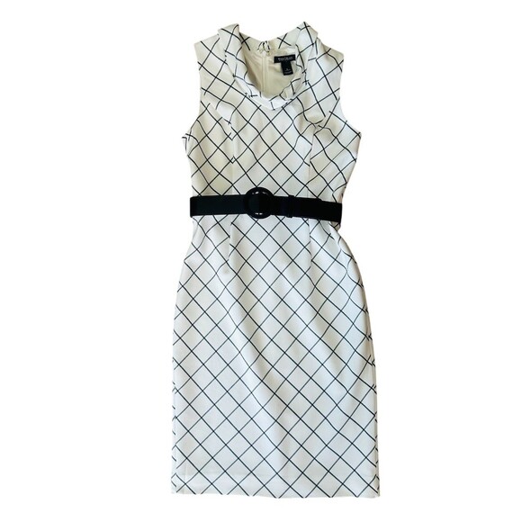 White House Black Market Dresses & Skirts - White House Black Market Dress Womens Size 6 Ivory Windowpane Sheath